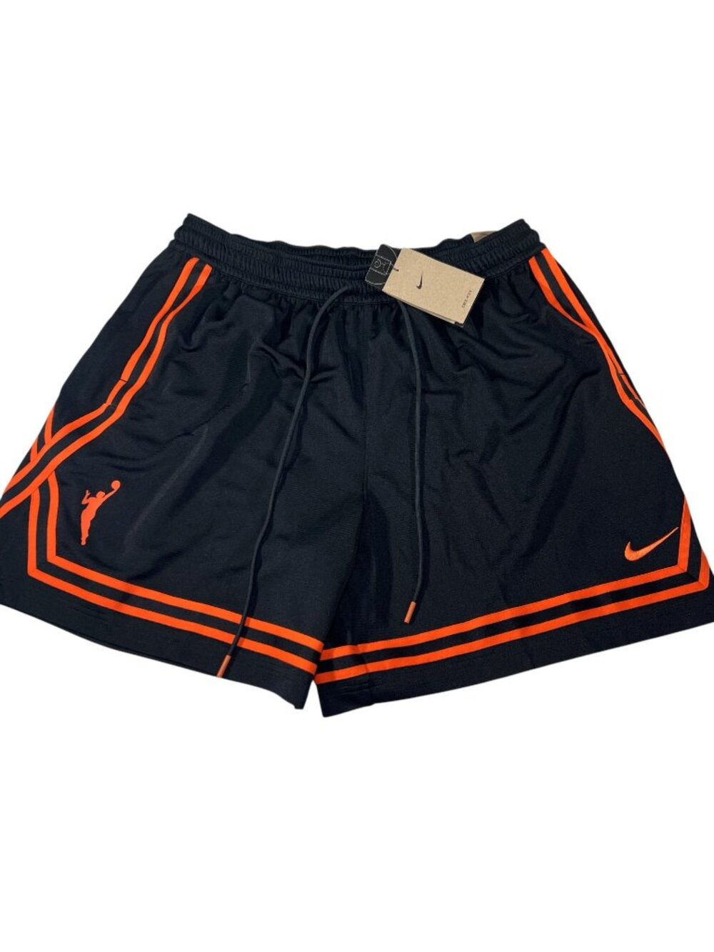 Nike Dri-Fit Womens WNBA Black And Orange Athletic Basketball Shorts Size XL NWT